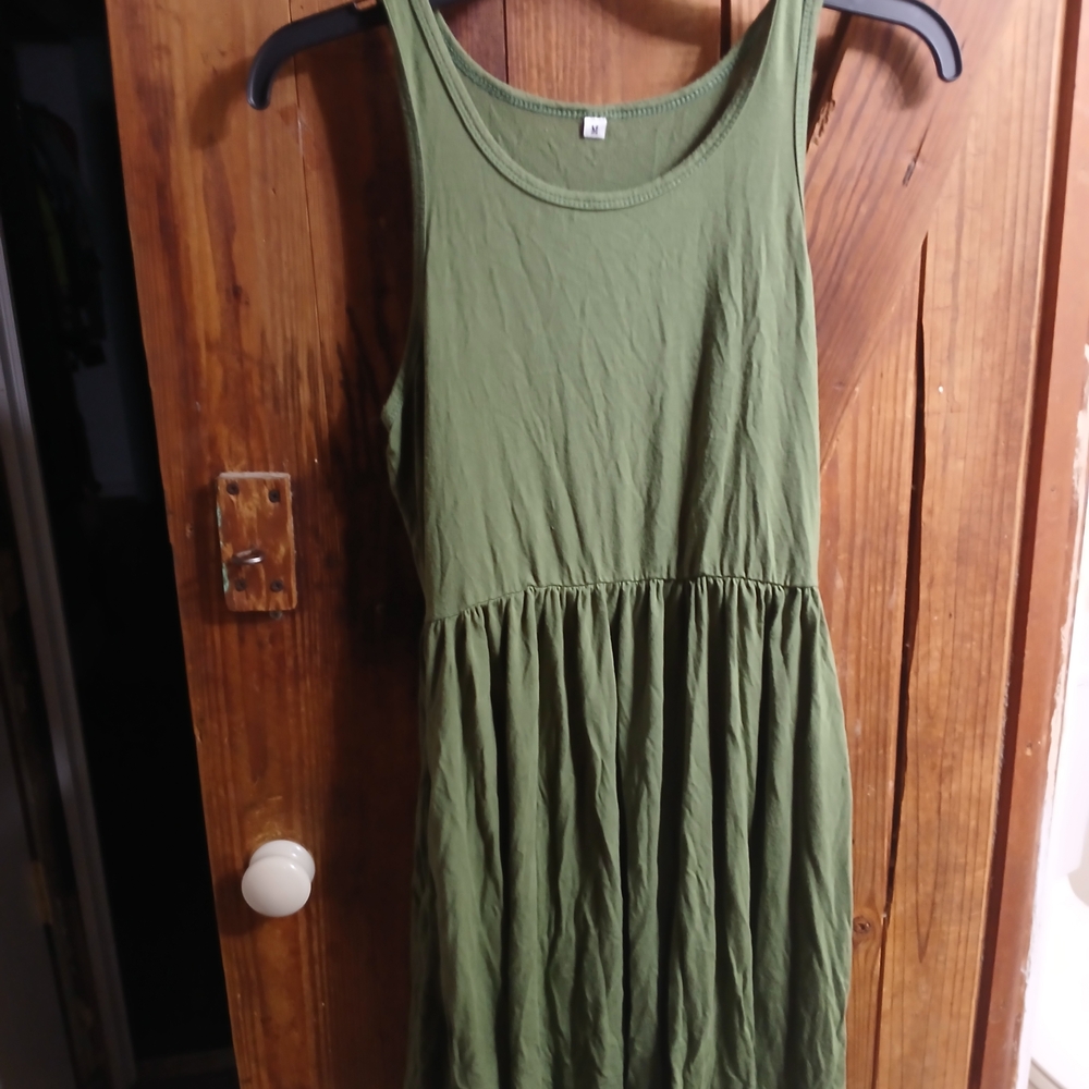 Green Sleeveless Mini Dress